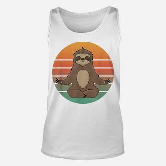 Retro Yoga Sloth Vintage Funny Sloth Doing Yoga Gift Unisex Tank Top | Crazezy