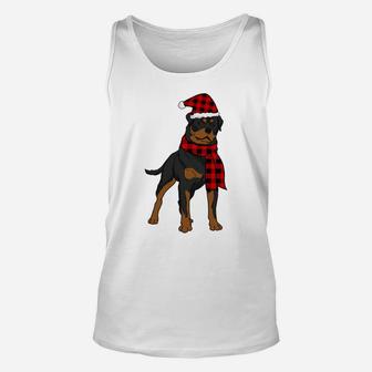 Rottweiler Buffalo Plaid Rotti Dog Lover Christmas Unisex Tank Top | Crazezy