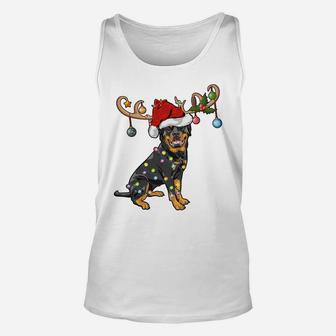 Rottweiler Xmas Gift Santa's Reindeer Rottweiler Christmas Sweatshirt Unisex Tank Top | Crazezy DE