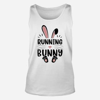 Running Bunny Funny Matching Easter Bunny Egg Hunting Unisex Tank Top | Crazezy