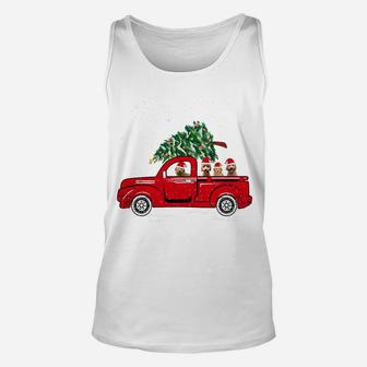 Santa Goldendoodle Riding Red Truck Dog Merry Christmas Gift Unisex Tank Top | Crazezy CA