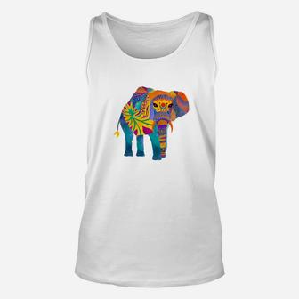 Save Elephant Graphic Colorful Artistic Design Tee Unisex Tank Top - Thegiftio UK