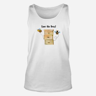 Save The Bees Bee Lovers Gift Unisex Tank Top - Thegiftio