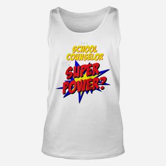 School Counselor Teacher Superhero Superpower Comic Book Raglan Baseball Tee Unisex Tank Top | Crazezy AU