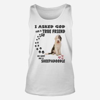 Sheepadoodle Quote Mom Sheepdogpoo Dad, Cute Sheepdoodle Dog Unisex Tank Top | Crazezy