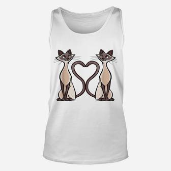 Siamese Cat Heart Design Cat Lovers, Ladies And Gentlemen Unisex Tank Top | Crazezy UK