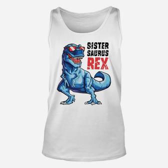 Sistersaurus T Rex Dinosaur Sister Saurus Family Matching Unisex Tank Top | Crazezy