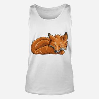 Sleeping Fox Animal Funny Woodland Creature Gift Unisex Tank Top | Crazezy