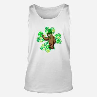 Sloth Lucky 4 Leaf Clover St Patricks Day Gift Unisex Tank Top - Thegiftio UK