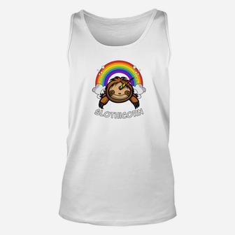 Slothicorn Magical Unicorn Sloth Funny Rainbow Unisex Tank Top - Thegiftio UK