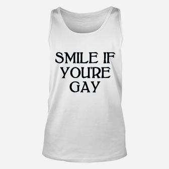 Smile If Youre Gay Funy Gay Pride Unisex Tank Top - Thegiftio UK