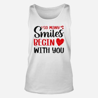So Many Smiles Valentine Day For Valentine Day Happy Valentines Day Unisex Tank Top - Seseable