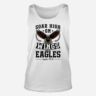 Soar High On Wings Like Eagles Christmas Gift White Unisex Tank Top | Crazezy CA