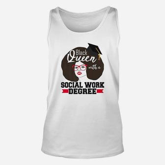 Social Work Black Queen Degree Worker Msw Bsw Grad Unisex Tank Top | Crazezy