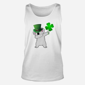 St Patricks Day Dabbing Koala Bear Clover Gift Unisex Tank Top - Thegiftio UK