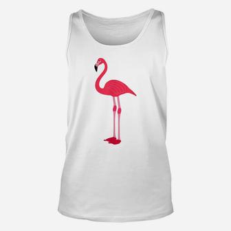 Standing Pink Flamingo Design Unisex Tank Top | Crazezy