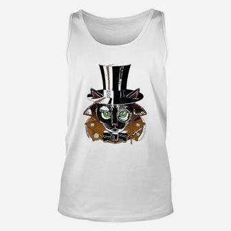 Steampunk Black Cat Unisex Tank Top - Thegiftio