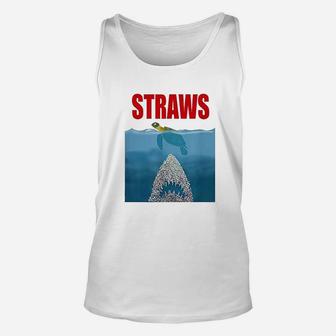 Straws Save Sea Turtles Save Earth Day Unisex Tank Top | Crazezy