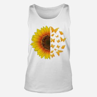 Sunflower Butterfly Hippie Soul Nature Lover Gift Unisex Tank Top - Thegiftio UK