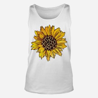 Sunflower Leopard Animal Print Fashion Flower Graphic Unisex Tank Top | Crazezy