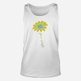 Sunflower Love Earth Day Retro Nature Environmentalist Gift Unisex Tank Top | Crazezy CA