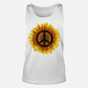 Sunflower Peace Sign 1960S 1970S Hippie Flower Retro Unisex Tank Top | Crazezy