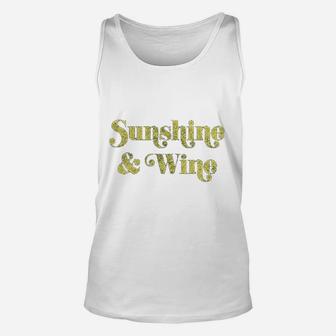 Sunshine And Wine Funny Summertime Drinking Unisex Tank Top | Crazezy UK