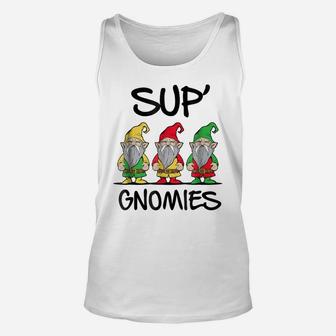 Sup Gnomies - Gnome Funny Novelty Gag Gift Graphic Tee Shirt Unisex Tank Top | Crazezy UK