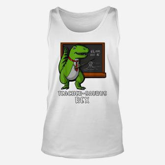 T-Rex Dinosaur School Teacher Funny Science Professor Men Unisex Tank Top | Crazezy CA