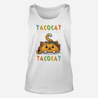 Tacocat Spelled Backward Is Tacocat Tee Love Cat And Taco Unisex Tank Top | Crazezy