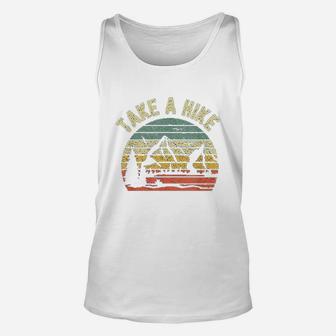 Take A Hike Retro Hiker Outdoors Camping Nature Hiking Unisex Tank Top | Crazezy UK