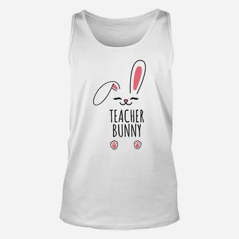Teacher Bunny Funny Matching Easter Bunny Egg Hunting Unisex Tank Top | Crazezy