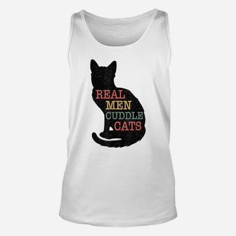 Tg Real Man Cuddle Cat Shirt Cat Owners Lovers Tee Unisex Tank Top | Crazezy AU