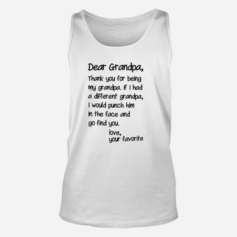 Thank You For Being My Grandpa Unisex Tank Top | Crazezy DE