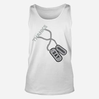 Thanks Memorial Day Military Veteran Dog Tags Unisex Tank Top | Crazezy