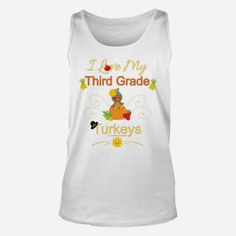 Thanksgiving Third Grade Teacher Longsleeve Shirt-Turkeys Unisex Tank Top | Crazezy DE