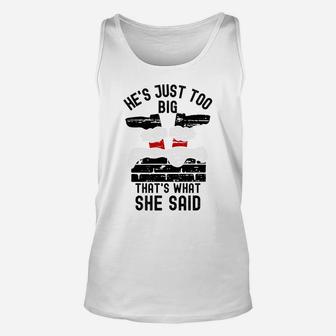 That's What She Said Funny Santa Claus Christmas Distressed Sweatshirt Unisex Tank Top | Crazezy