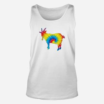 Tie Dye Chamois Rainbow Print Animal Hippie Peace Gift Unisex Tank Top - Thegiftio UK