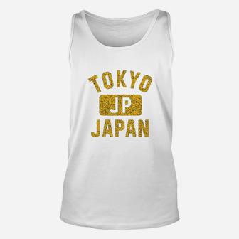 Tokyo Japan Gym Style Distressed Amber Print Unisex Tank Top | Crazezy
