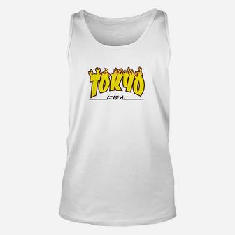 Tokyo Japan Trasher Yellow Unisex Tank Top - Thegiftio