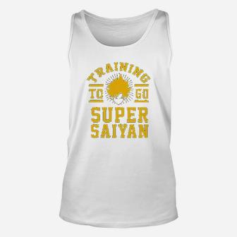 Training To Go Super Saiyan Funny Muscle Gym Workout Unisex Tank Top | Crazezy UK