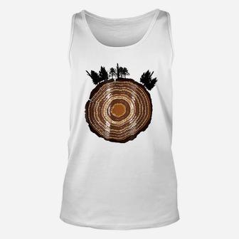 Tree Slice Woods Thicket Tree Rings Unisex Tank Top | Crazezy