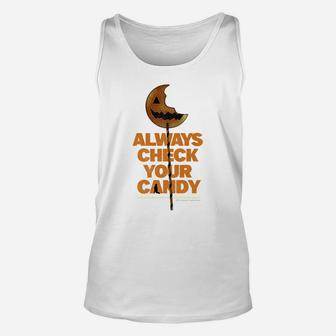 Trick ‘R Treat – Always Check Your Candy Unisex Tank Top | Crazezy UK