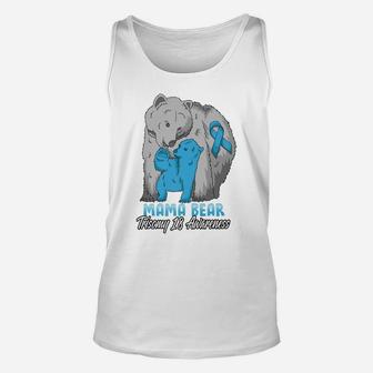 Trisomy 18 Child Awareness Father Bear Support Ribbon Unisex Tank Top | Crazezy