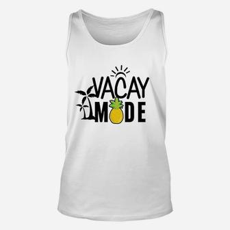 Vacay Mode With Palm Trees Sun And Pineapple Unisex Tank Top | Crazezy UK