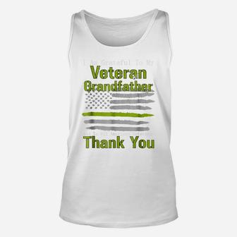 Veteran Grandpa Shirt Thin Green Line Military Honor Shirts Unisex Tank Top | Crazezy UK