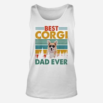 Vintag Retro Best Corgi Dog Dad Happy Father's Day Dog Lover Unisex Tank Top | Crazezy DE