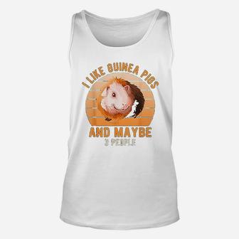 Vintage Design I Like Guinea Pigs And Maybe 3 People Unisex Tank Top - Seseable