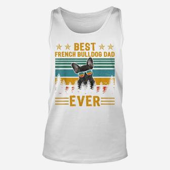 Vintage Retro Best French Bulldog Dad Ever Dog Father's Day Unisex Tank Top | Crazezy CA