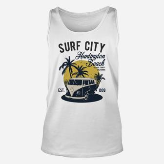 Vintage Surf City Huntington Beach California Summer Gift Sweatshirt Unisex Tank Top | Crazezy AU